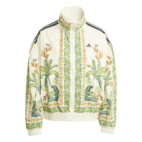 Adidas Women's Tropical Bomber Jacket - Cream and Green - Picture 4 of 6